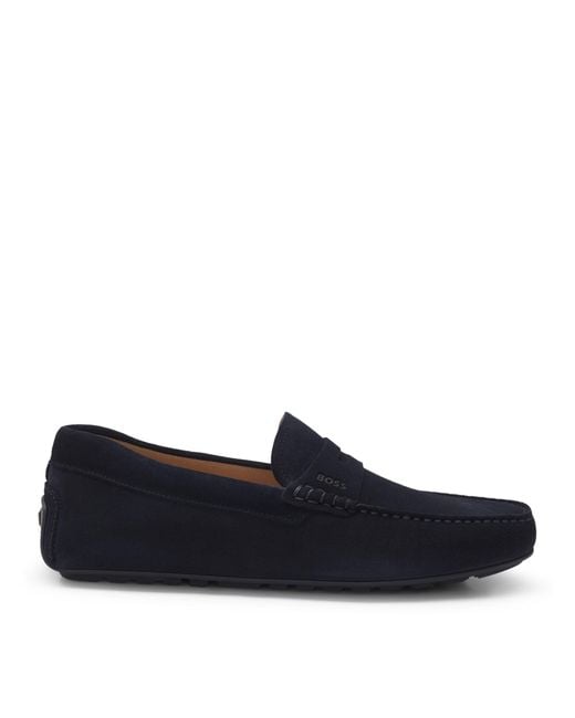 Boss Blue Noel Mocc Slip-On Loafers for men