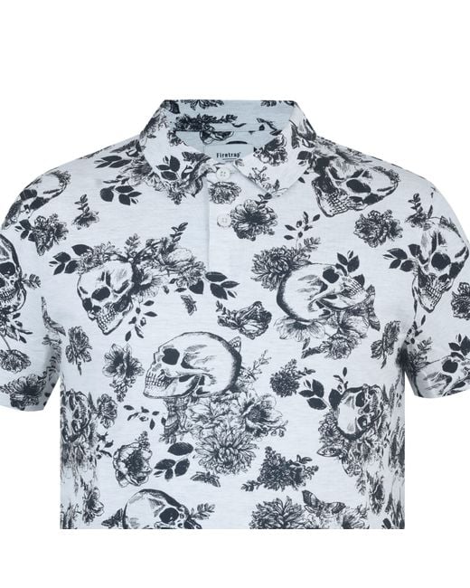 Firetrap Blue All Over Print Polo Top for men