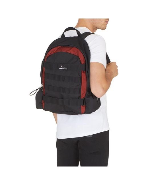 ARMANI EXCHANGE Black Backpack for men