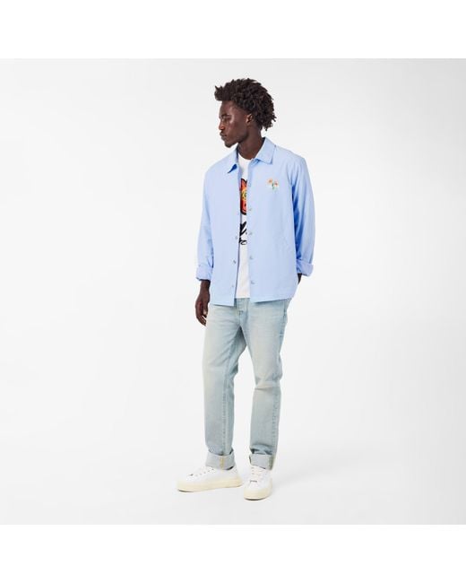 KENZO Blue Archive Flower Long Sleeve Coach Jacket for men