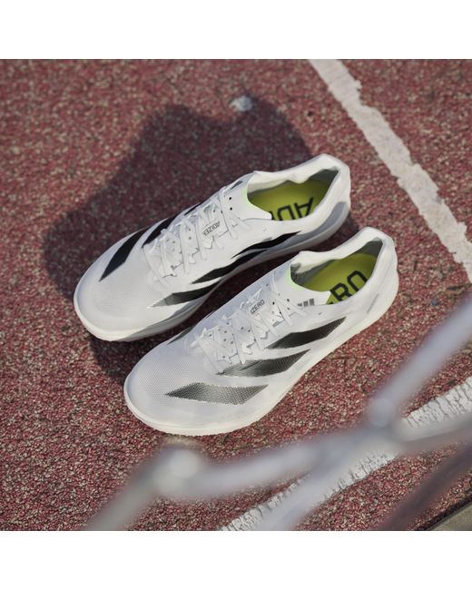 Adidas White Adizero Avanti Tyo Track Running Spikes for men