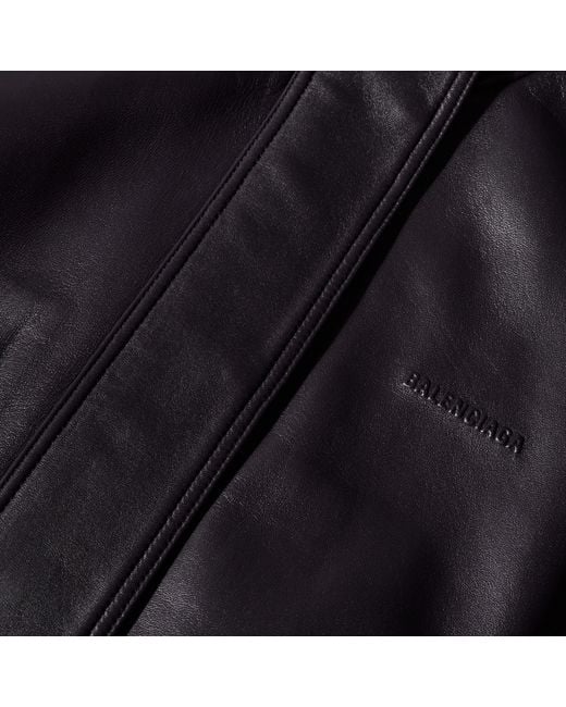 Balenciaga Black Bal Leather Gillet Ld64