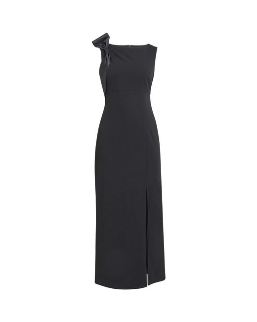 Gina Bacconi Blue Merle Bow Shoulder Maxi Dress