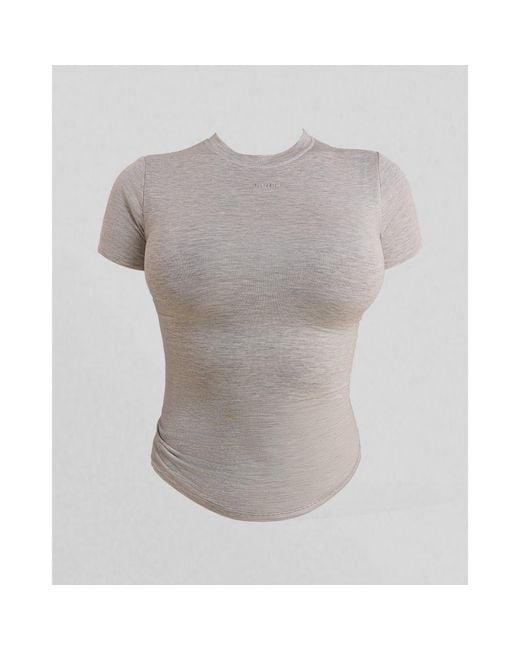 Mars the Label Gray Sculpt Short Sleeve Top