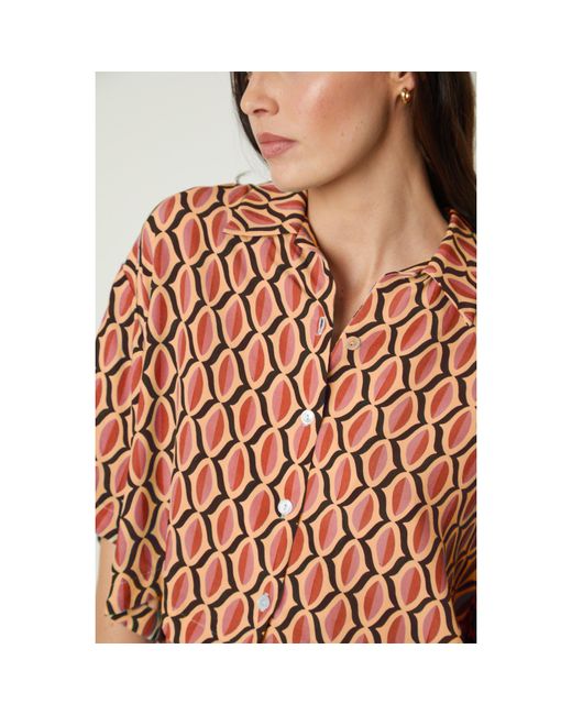 Velvet By Graham & Spencer Orange Geo Regular Fit T-Shirt