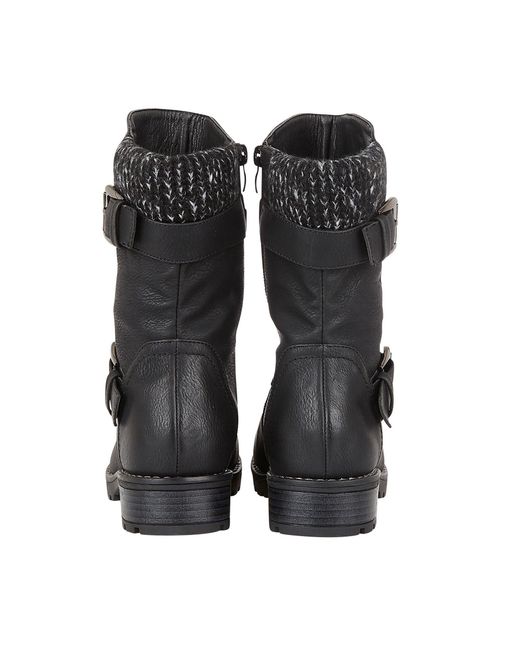 Lotus Shoes Black Jemima Mid-Calf Boots