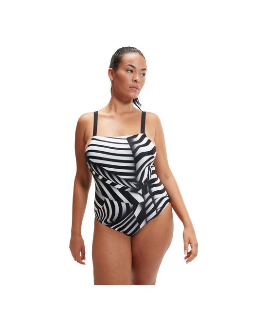 Speedo Black Square Neck Swimsuit