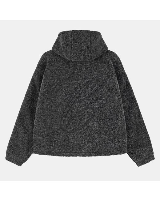 The Couture Club Blue Sherpa Zipped Bomber Jacket for men