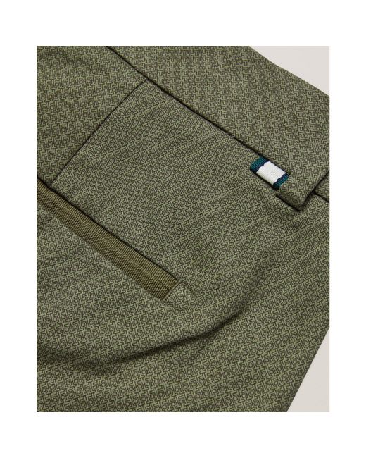 Ted Baker Green Geo Tailored Fit Chino Shorts for men