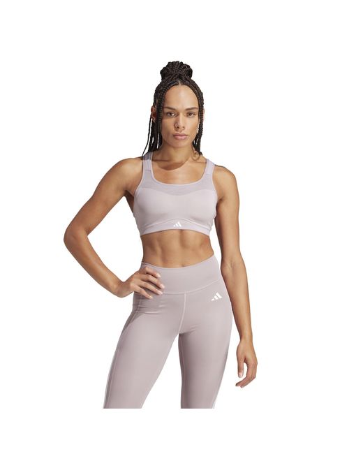 Adidas Gray Medium Impact Sports Bra
