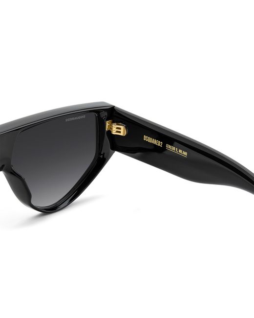 DSquared² Black Flat Top Aviator Sunglasses for men