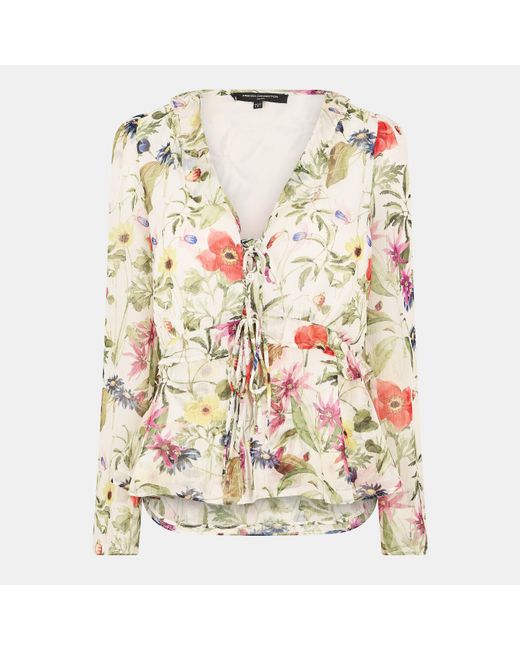 French Connection White Fc Monica Long-Sleeve Blouse