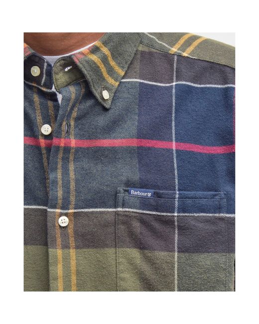 Barbour Blue Edderton Long Sleeve Patterned Shirt for men