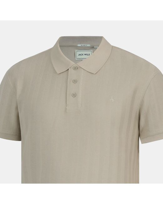 Jack Wills Gray Herringbone Cotton Short Sleeve Polo Shirt for men