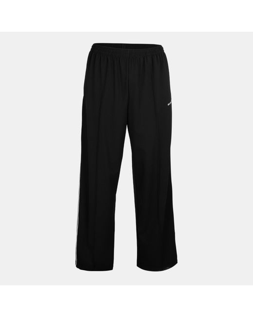 MKI Miyuki-Zoku Black Wide Fit Open Hem Woven Tracksuit Joggers for men
