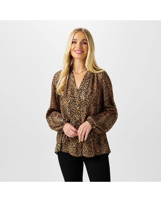 Biba Brown Button Through Blouse