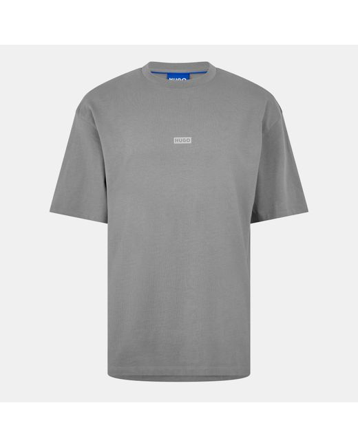 HUGO Gray Printed Logo Back T-Shirt With Mcmxciii Text for men