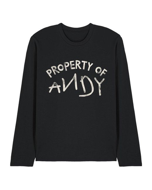 Disney Black Toy Story Property Of Andy Long Sleeve T-Shirt Bl for men