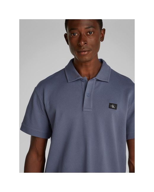 Calvin Klein Blue Short-Sleeve Polo Shirt for men