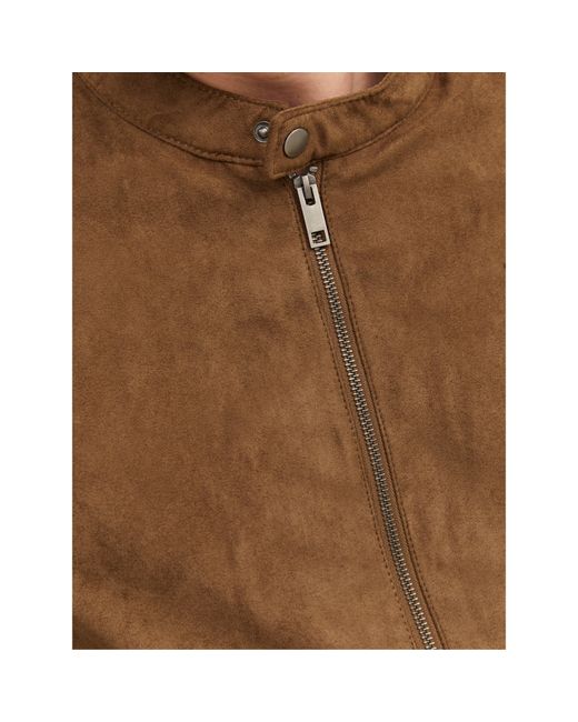 Jack & Jones Brown Clean Faux Leather Jacket for men