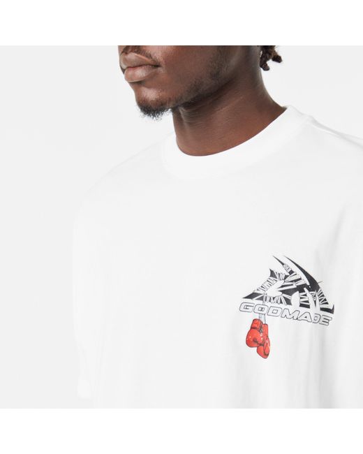 God Made White Logo Wrap T-Shirt for men