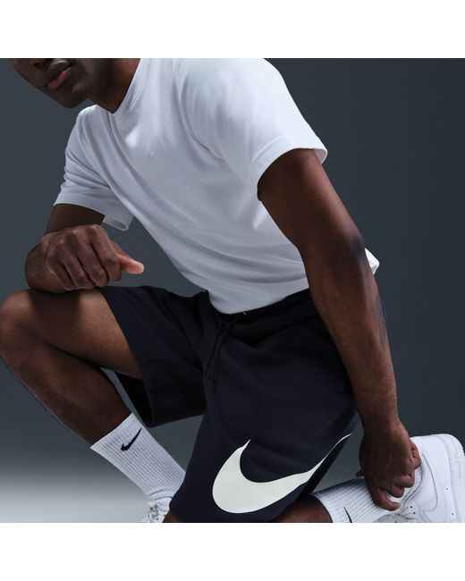 Nike Black Sportswear Club Graphic Shorts for men
