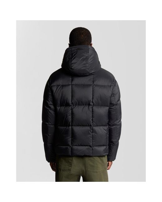 Lyle & Scott Black Cocoon Long Puffer Jacket for men