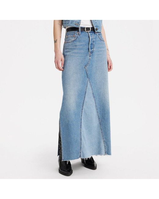 Levi's Blue Iconic Long Denim Skirt