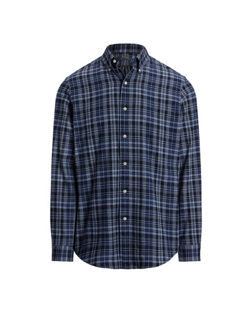 Polo Ralph Lauren Blue Check Twill Long Sleeve Shirt for men