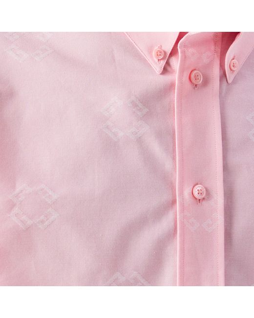 Givenchy Pink Monogram Short Sleeve Plain Shirt for men