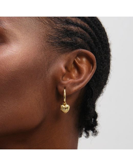 Jon Richard Metallic Plated Satin Heart Earrings