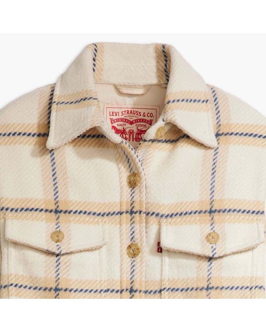 Levi's Natural Nola Shacket Etta Plaid Almond Softshell Jacket