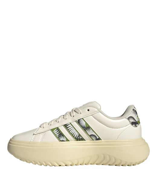 Adidas Natural Grand Court Platform Shoes