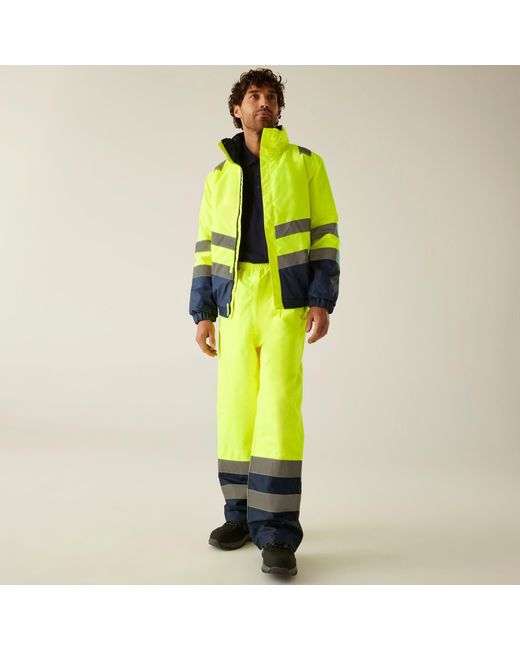 Regatta Green Waterproof Hi-Vis Bomber Jacket for men