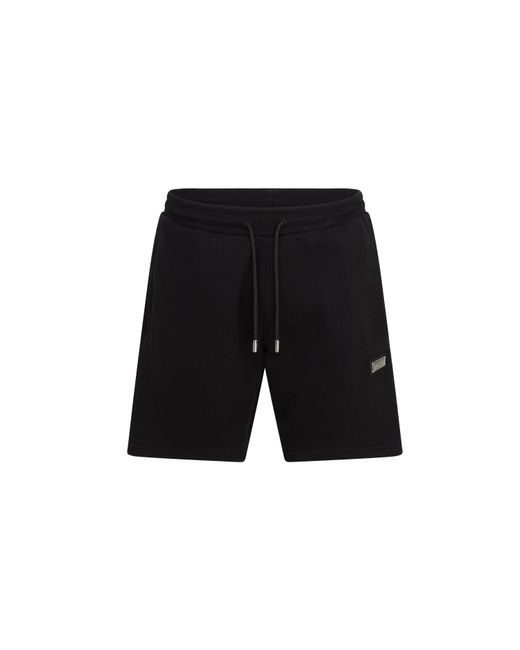 Mallet Black Jersey Fleece Jogger Shorts for men