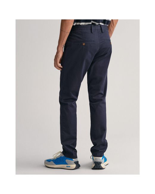Gant Blue Slim Fit Twill Chinos for men