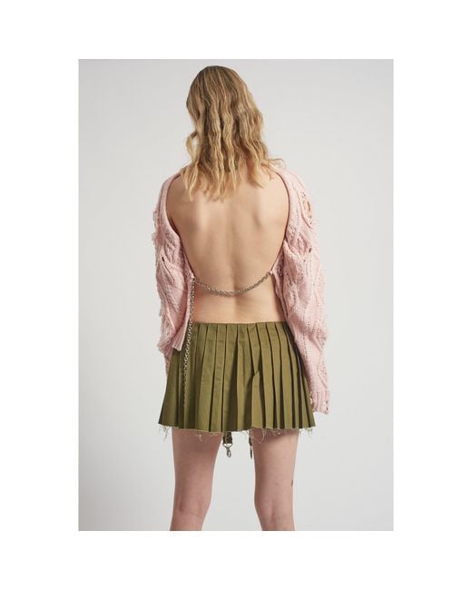The Ragged Priest Pink Disciple Cable Knit Backless Jumper