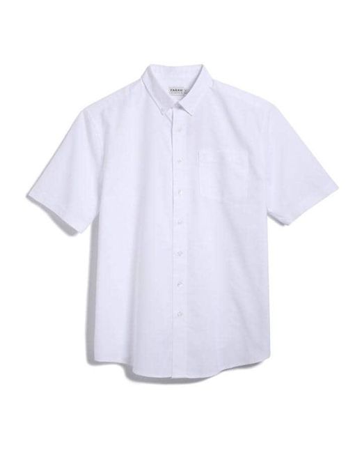 Farah White Drayton Short Sleeve Shirt for men