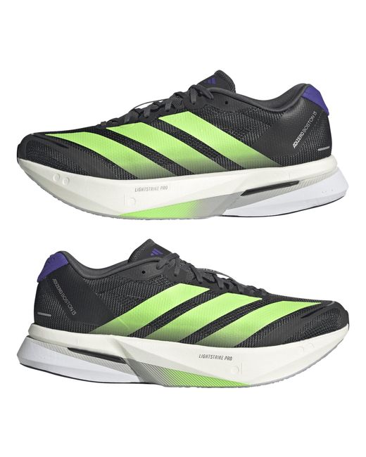 Adidas Green Adizero Boston 13 Road Running Shoes for men