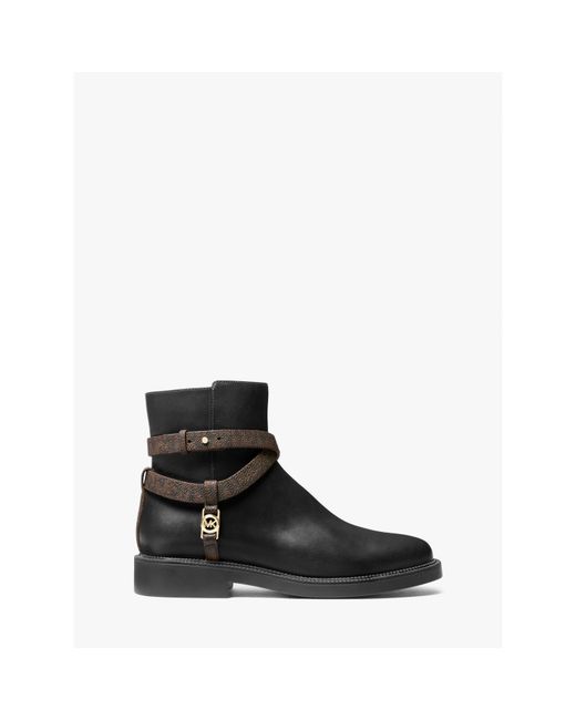MICHAEL Michael Kors Black Flat Ankle Boots