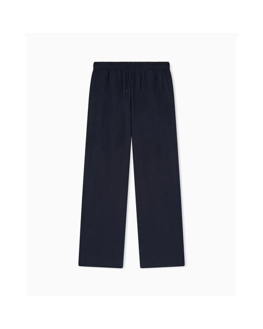 Emporio Armani Blue Beachwear Straight Leg Trousers for men
