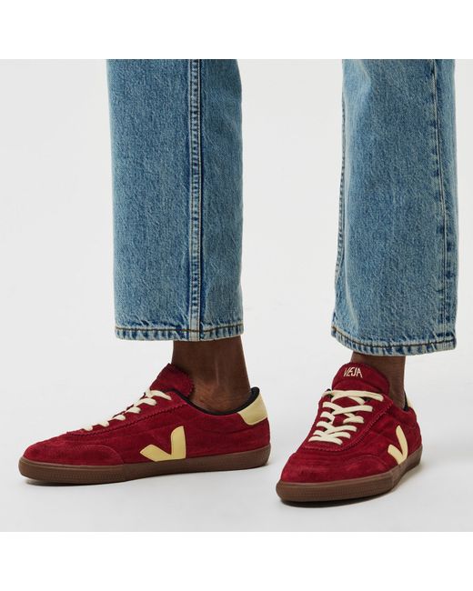 Veja Red Low-Top Trainers