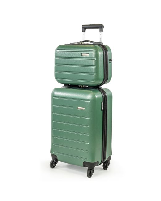 Pierre Cardin Green Voyager Hard Shell Cabin Case Flight Bag Luggage