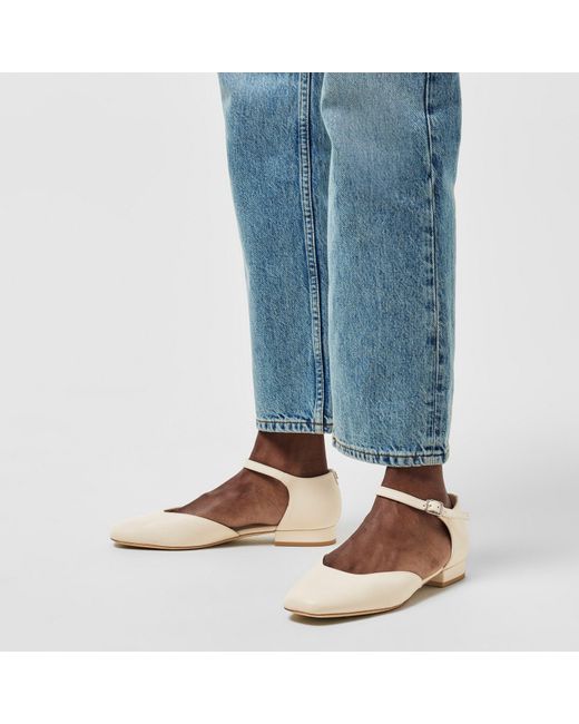 Ralph Lauren Natural Emellie Leather Ballet Pumps