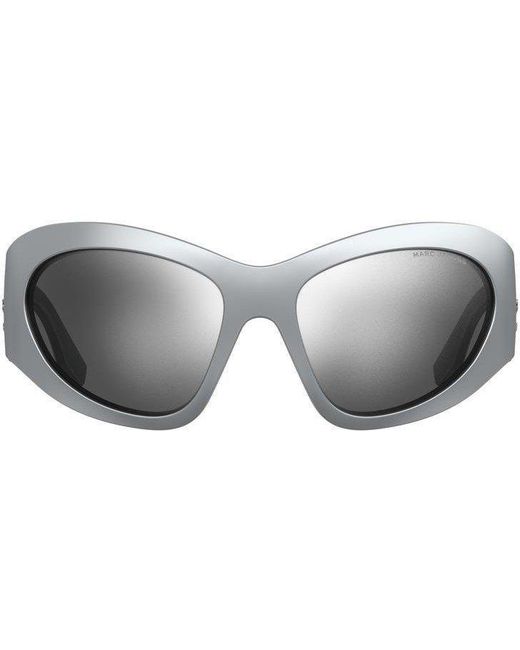 Marc Jacobs Gray Rectangular Round Sunglasses