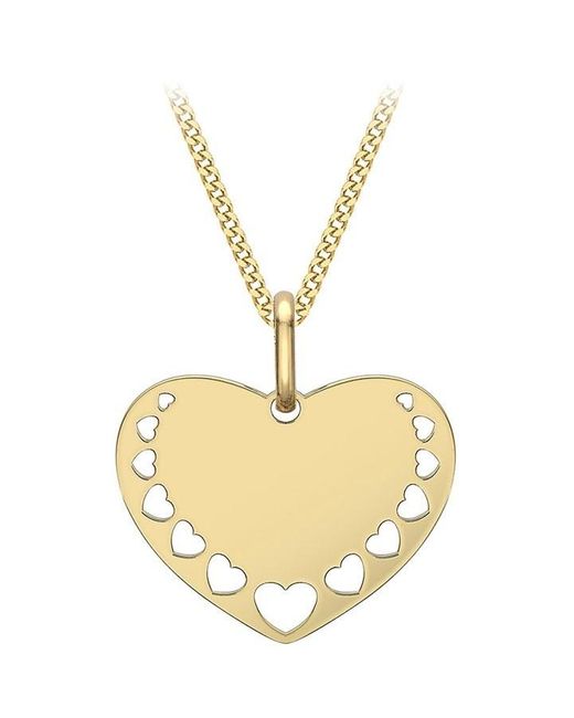 Be You Metallic 9ct Hearts Cut-out Necklace