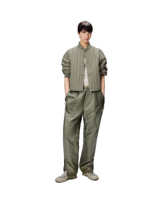 Rains Green Banja Liner Bomber Water Resistant Cropped Quilted Jacket
