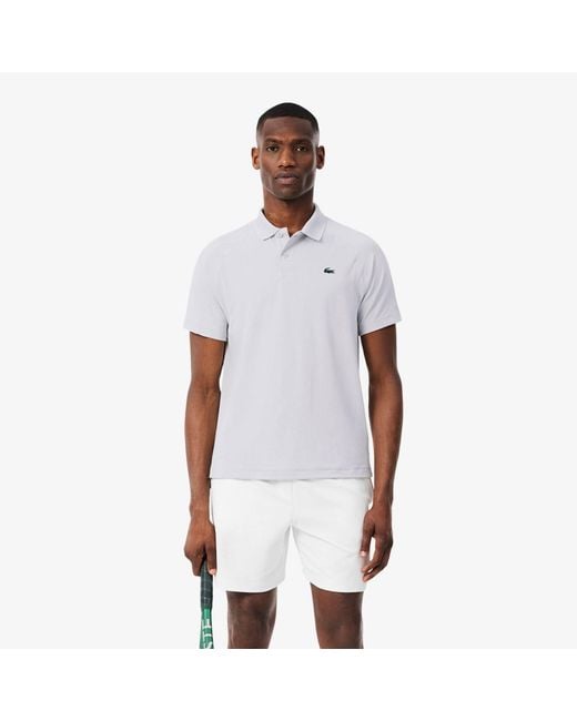 Lacoste White Short Sleeve Performance Polo Shirt for men