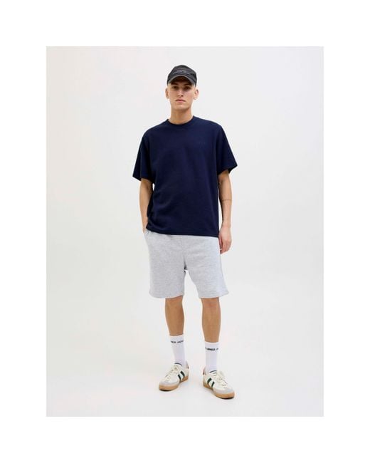 Jack & Jones Gray Fleece Jogger Shorts for men