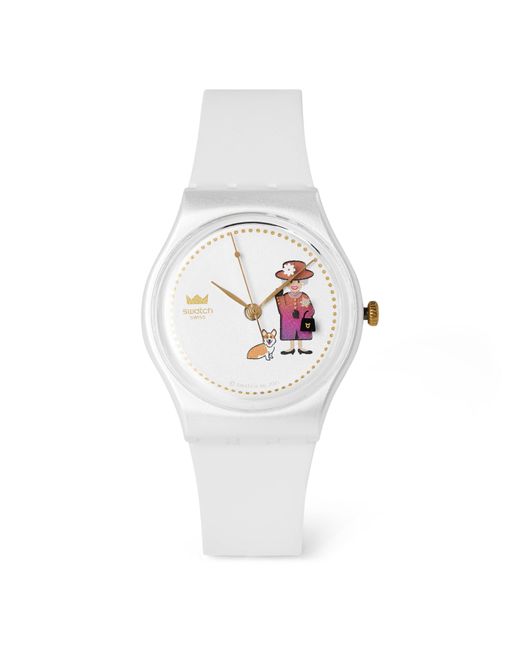 Swatch White Core Analogue Quartz Watch